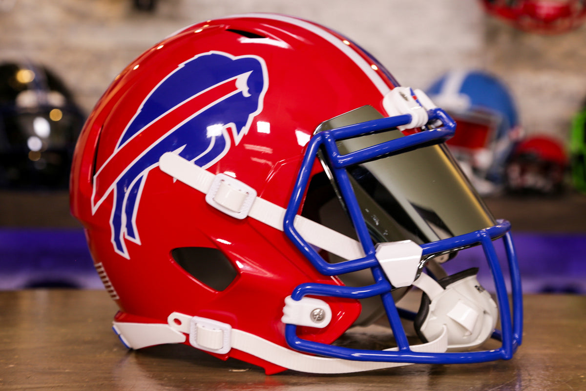 Buffalo Bills custom helmet with blue facemask