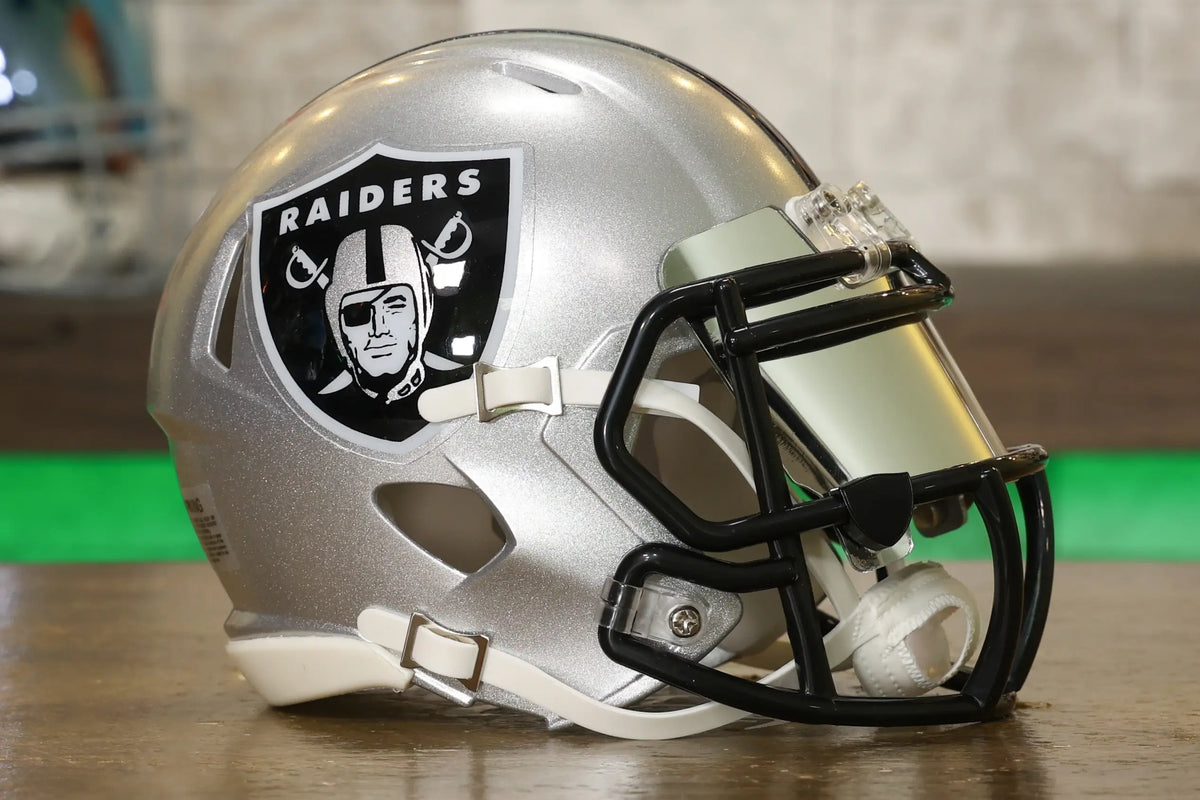 Las vegas raiders chrome mini helmet wireless online phone charger