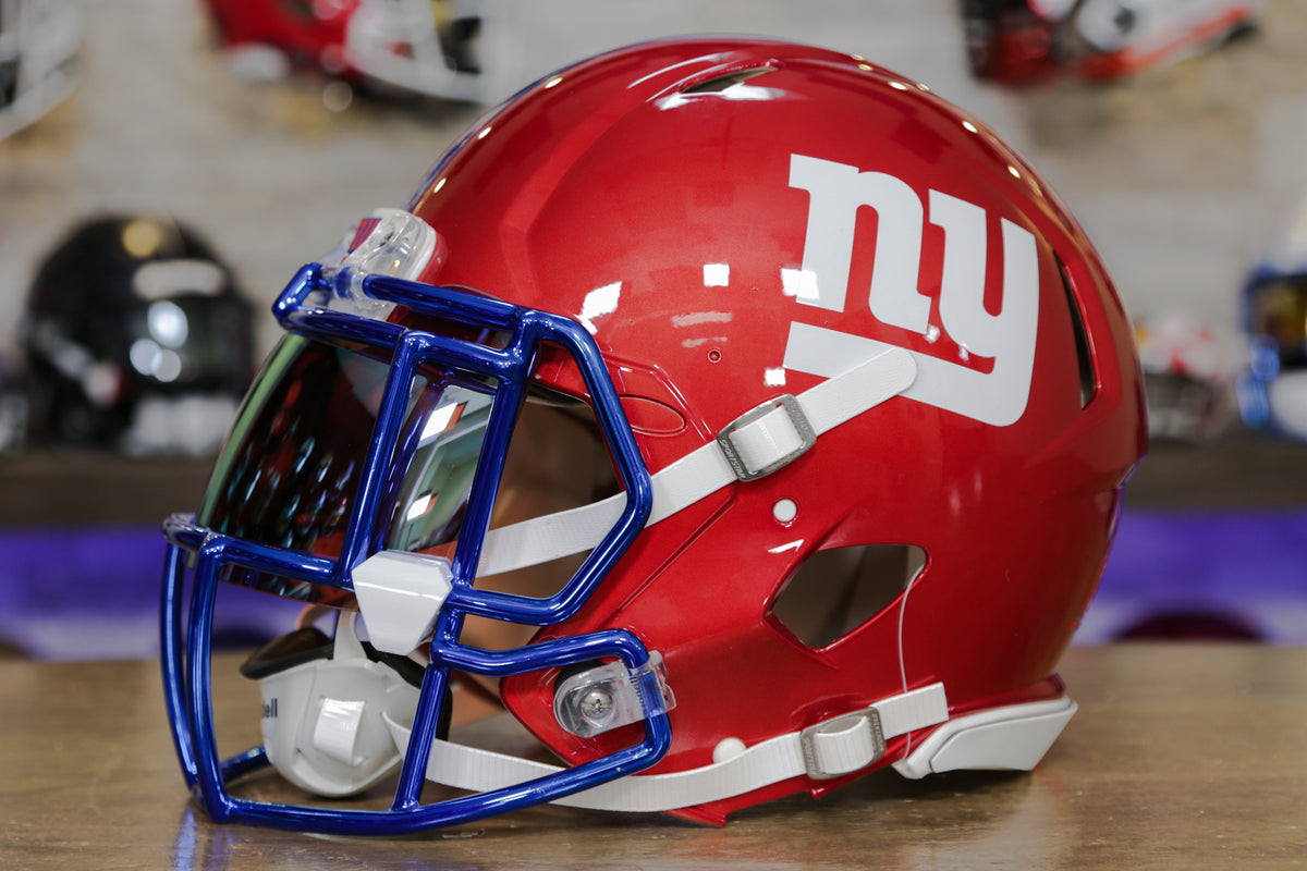 New York Giants Full Size Riddell Football Helmet adorned with genuine  crystals