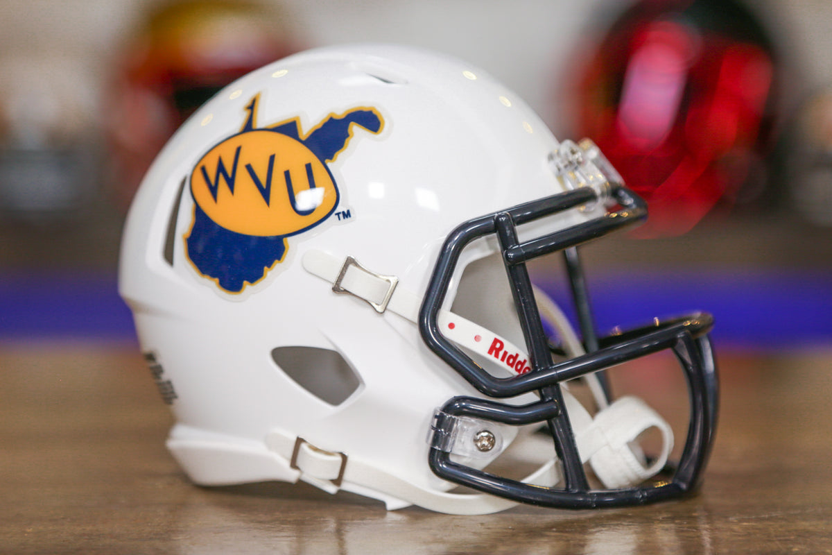 West Virginia Mountaineers Matte Navy Riddell Speed Mini Football Helm