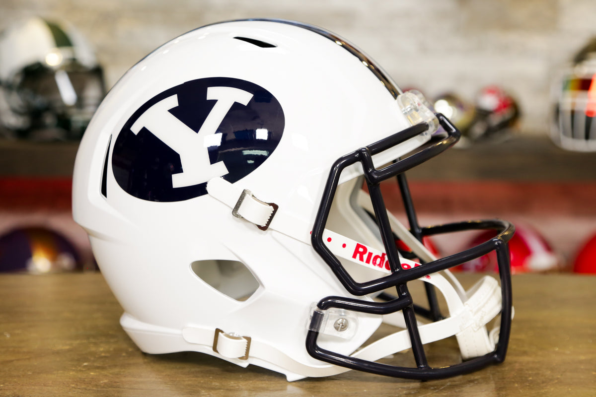 Mini Matte Black Replica BYU Football Speed Helmet