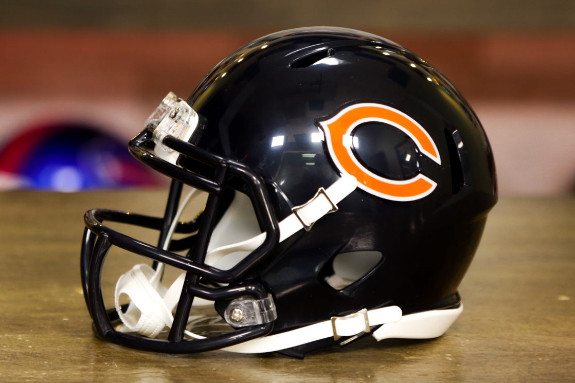 Chicago Bears Riddell Speed CUSTOM Matte Navy - Orange C Mini Football  Helmet