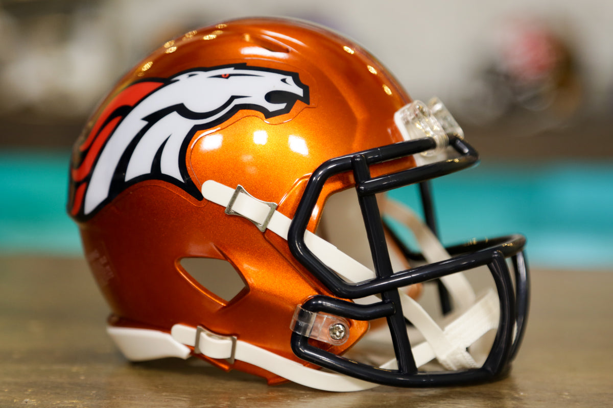 Denver Broncos Riddell Speed Mini Helmet - Flash – Green Gridiron, Inc.