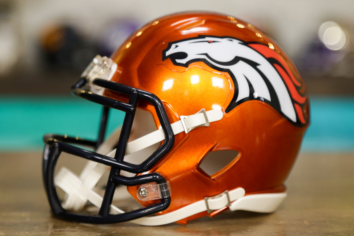 Denver Broncos AMP Alternate Revolution Speed Mini Football Helmet –  GameRoomPlaza