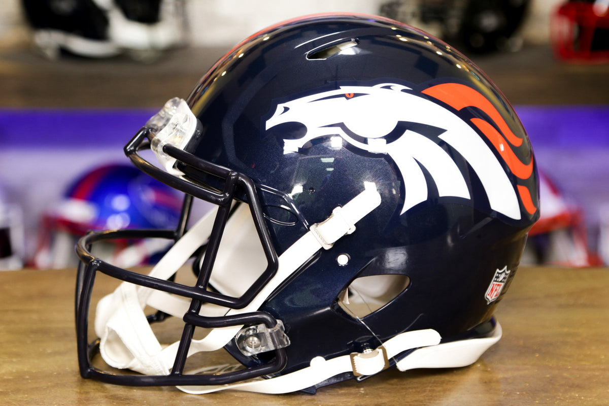 Riddell Denver Broncos Revolution Speed Casco de fútbol americano auténtico  de tamaño completo