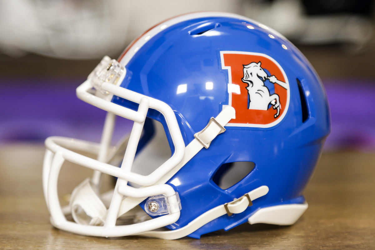 Denver Broncos 1975 to 1996 Throwback Revolution Speed Mini Football Helmet