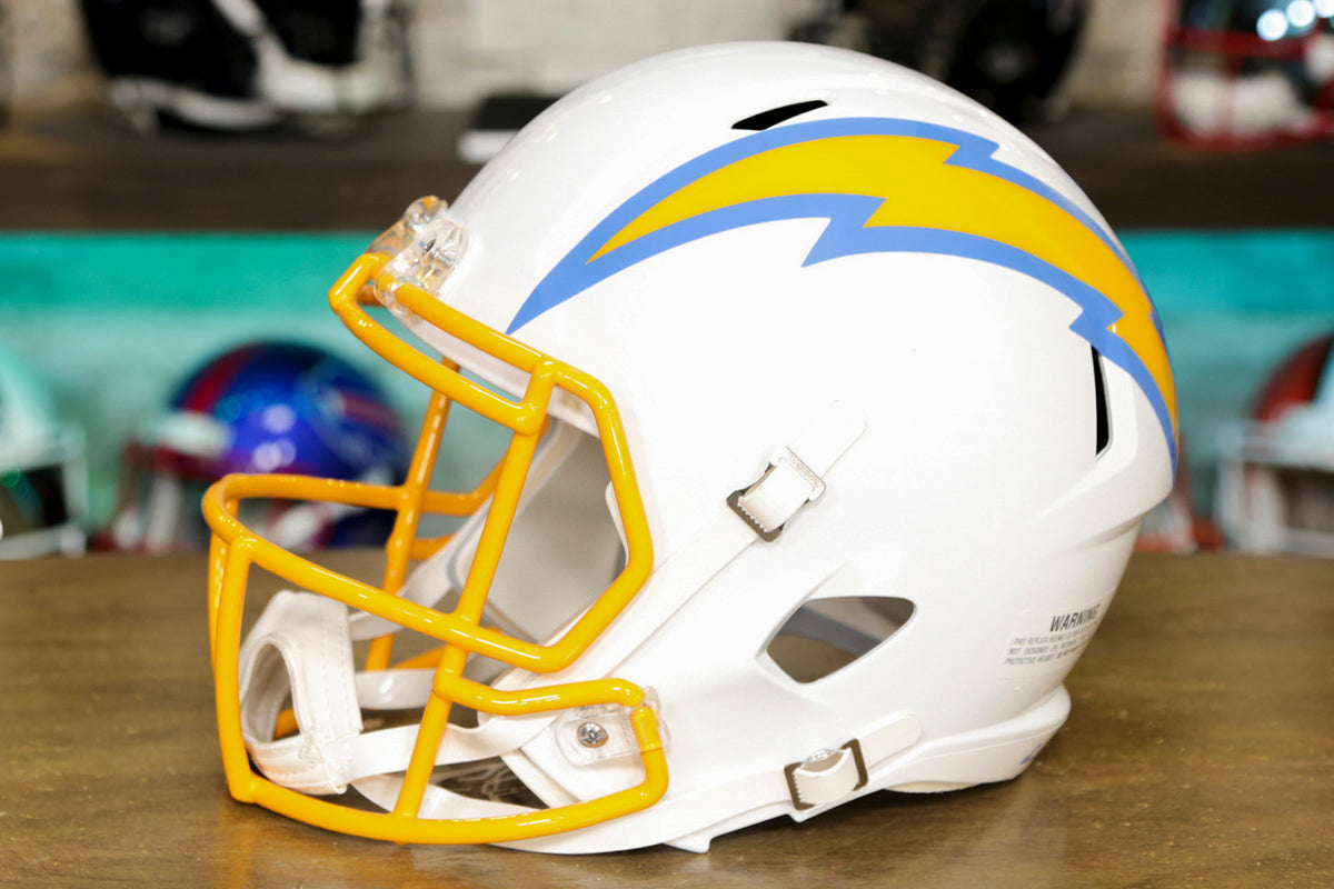 Los Angeles Chargers White Matte Authentic Speed Helmet New In Box 25744