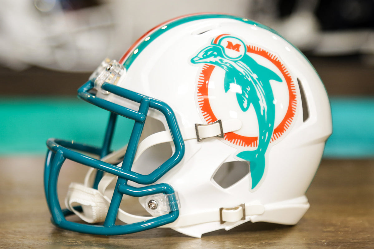 NFL Miami Dolphins Riddell Throwback Old Logo 97-12 Mini Football Helmet  Speed