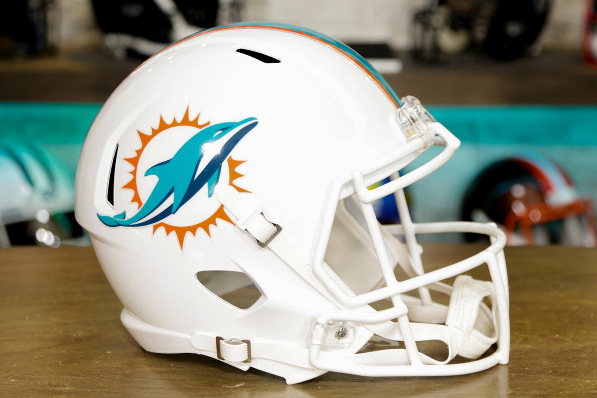 Miami Dolphins Helmet Riddell Replica Full Size Speed Style Tribute -  Special Order - Caseys Distributing