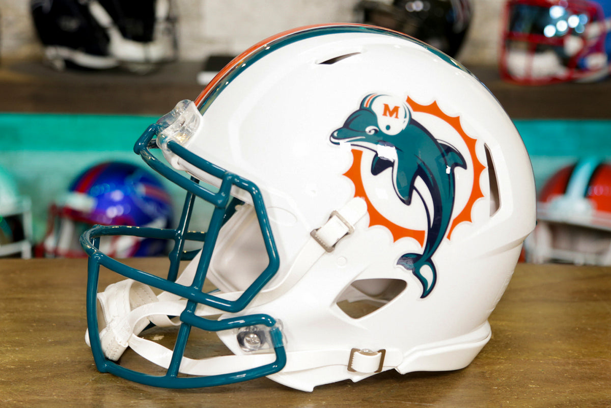 Miami Dolphins Authentic Speed 1980 - 1996, Throwback Helmets, NFL, Collectibles, Open Catalogue