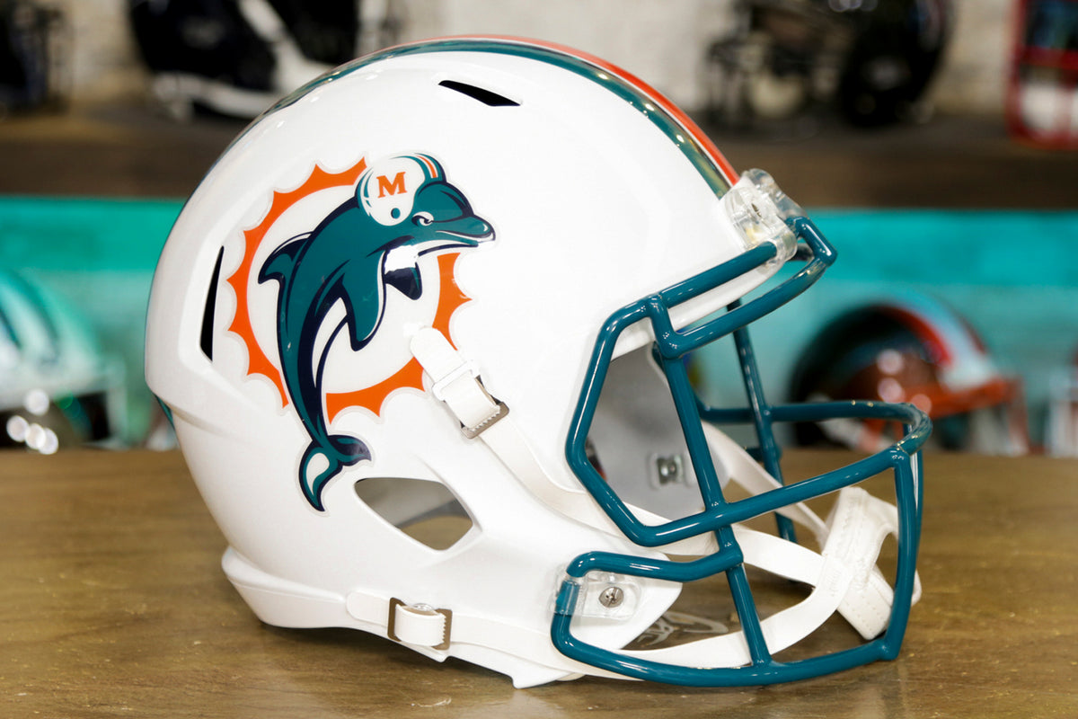 Miami Dolphins Helmet Riddell Replica Full Size Speed Style 1980-1996 T/B -  Sports Fan Shop