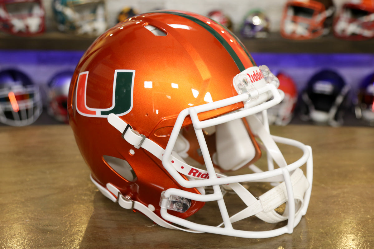 Miami Hurricanes Riddell Speed Mini Football Helmet – Creative Sports