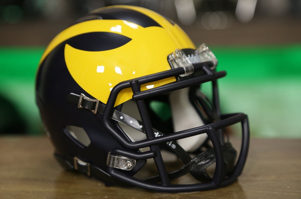 Michigan Wolverines Chrome Mini Hover Helmet