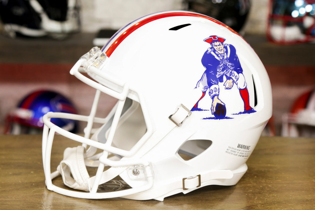 Patriots 1982 to 1989 Throwback Revolution Speed Mini Football Helmet