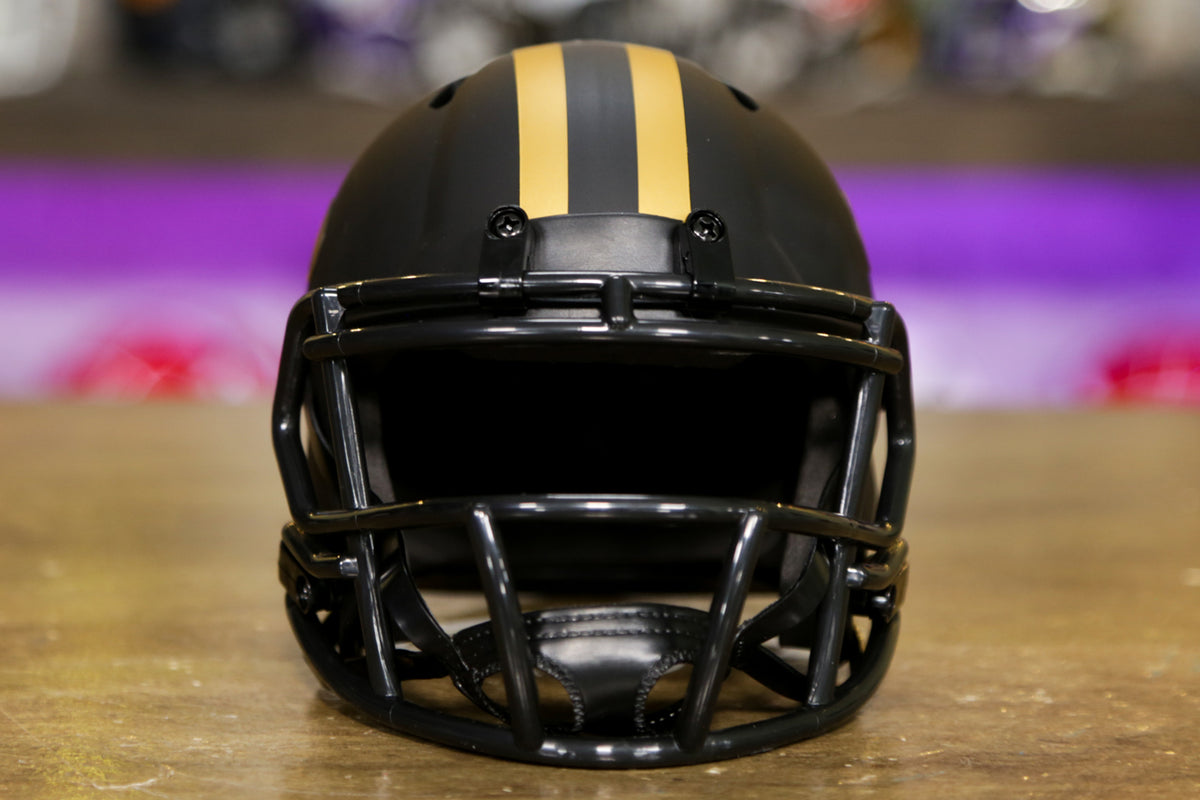 New Orleans Saints Unsigned Eclipse Black Speed Mini Helmet Stock #187032 -  NFL Mini Helmets