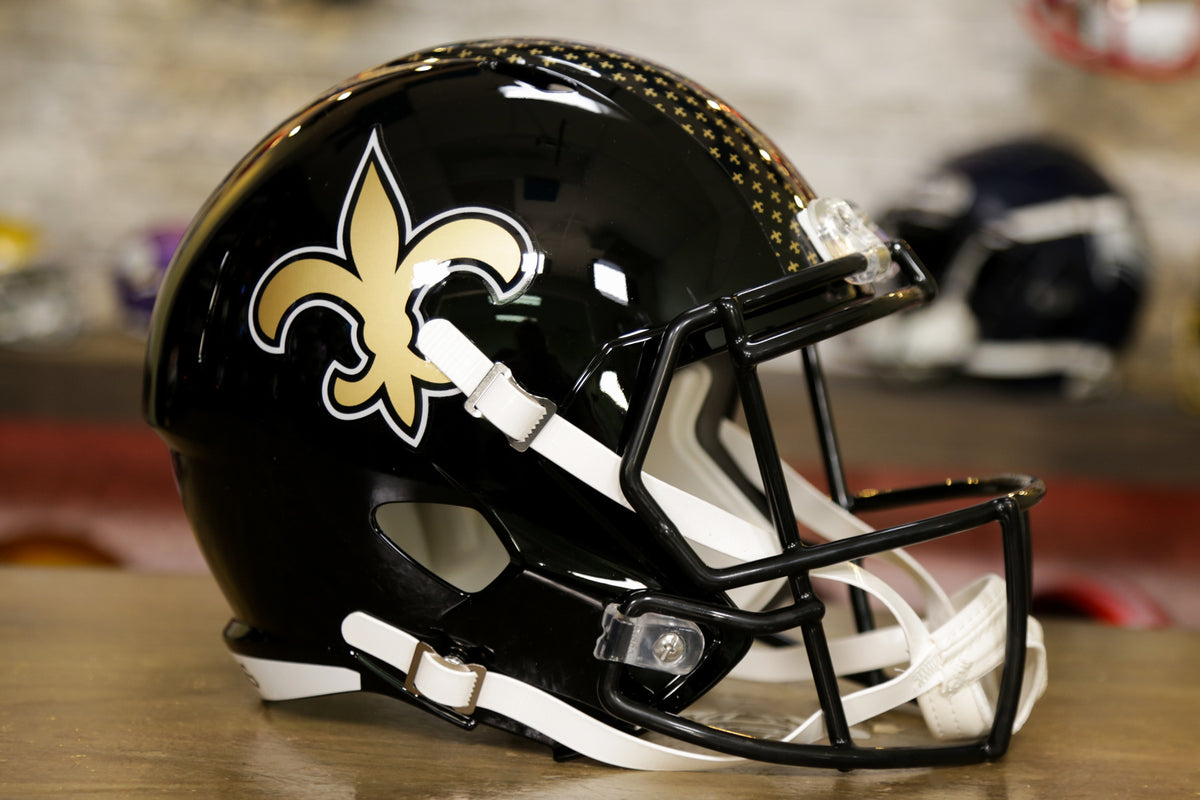 saints alternate black helmet