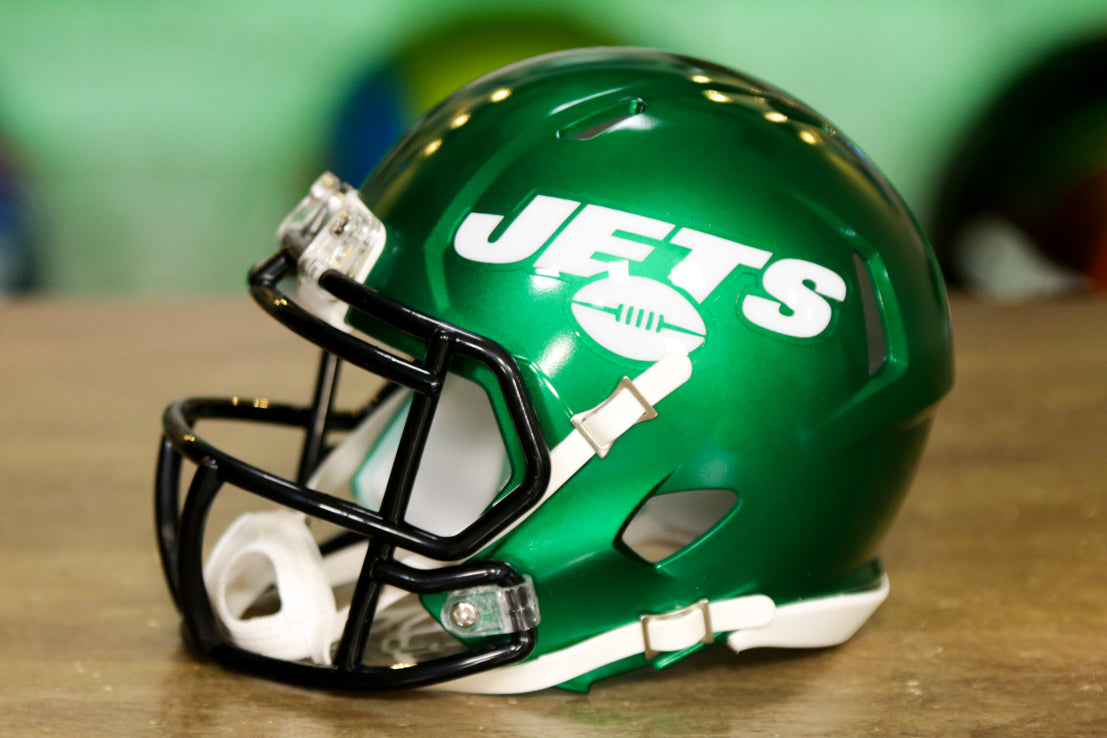 New York Jets 2018 Color Rush Chrome Green Mask Riddell Mini Speed Helmet