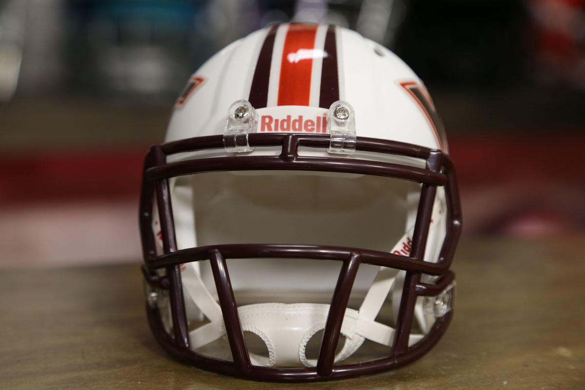 Virginia Tech Mini Replica Matte Striped Helmet: White by Riddell