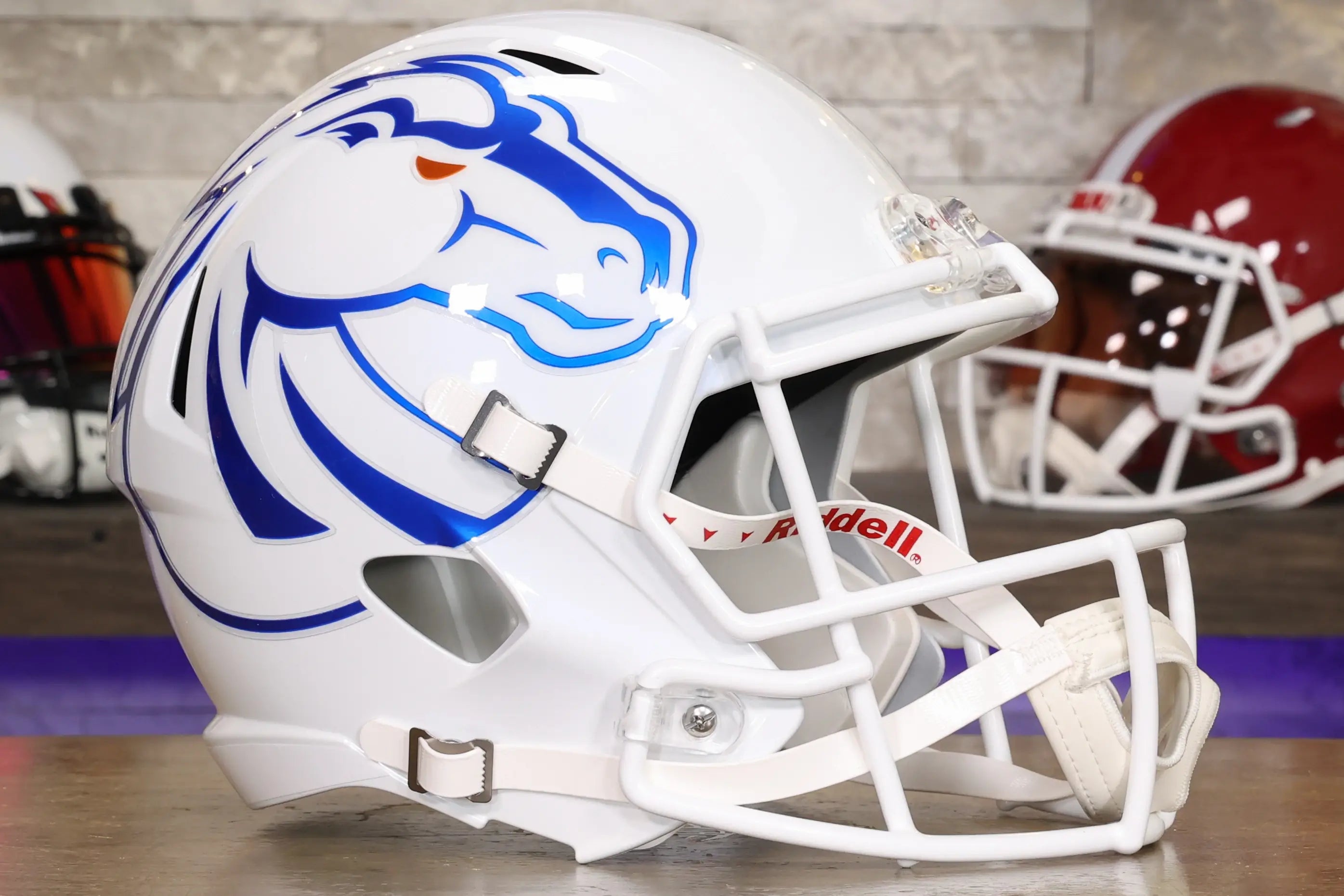 Boise State Broncos Riddell Speed Display Helmet - White Alternate