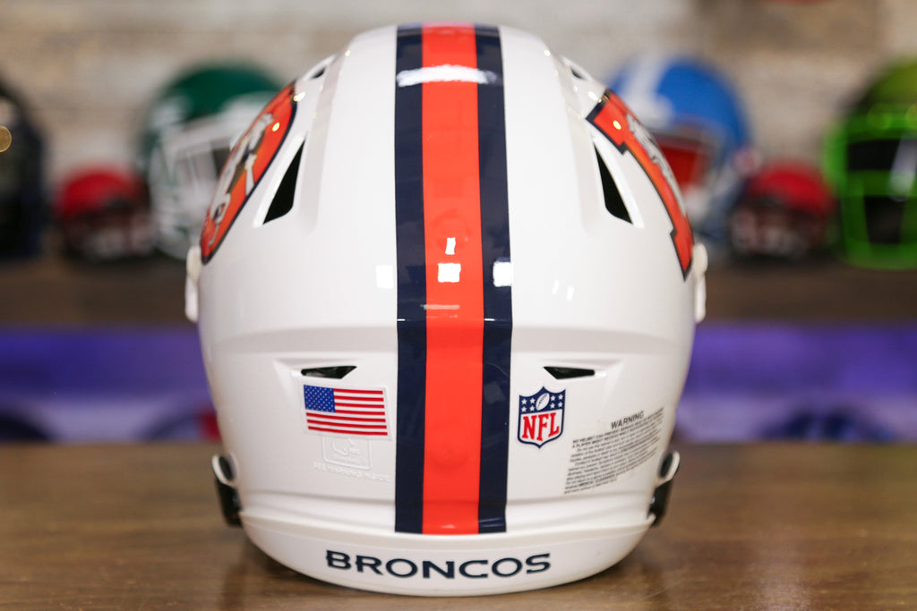 Denver Broncos On-Field Alternate Snowcapped Riddell Full Size Authentic  SpeedFlex Helmet ​White Shell with White Facemask New 2023