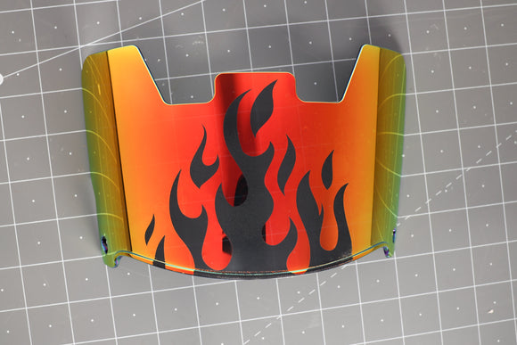 Designer Etched Visor - Fire