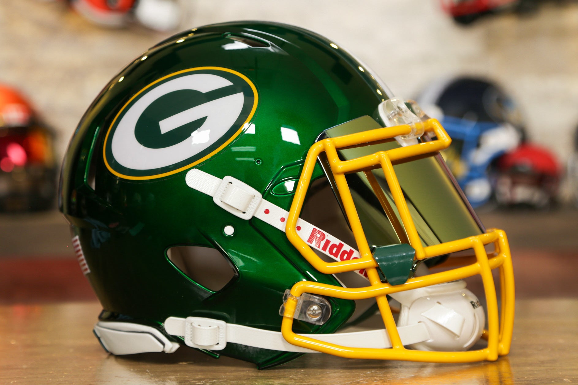 Green Bay Packers Riddell Speed Authentic Helmet – Green Gridiron