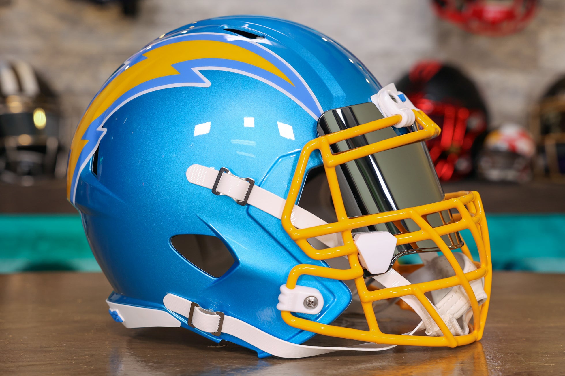 Los Angeles Chargers Helmet Riddell Replica Full Size Speed Style Color Rush  Royal - Special Order - Caseys Distributing