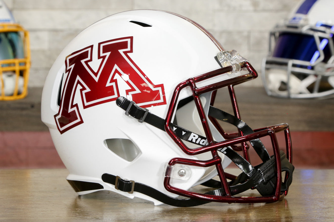 Minnesota Golden Gophers Riddell Speed Replica Helmet - White w/ Chrome Red