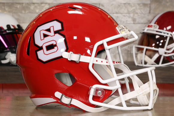 NC State Wolfpack Riddell Speed Display Helmet - Red Script