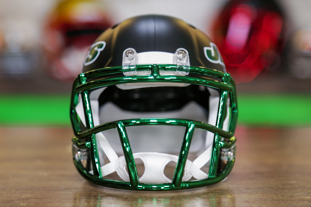 New York Jets Unsigned Riddell FLASH Alternate Revolution Speed Mini  Football Helmet