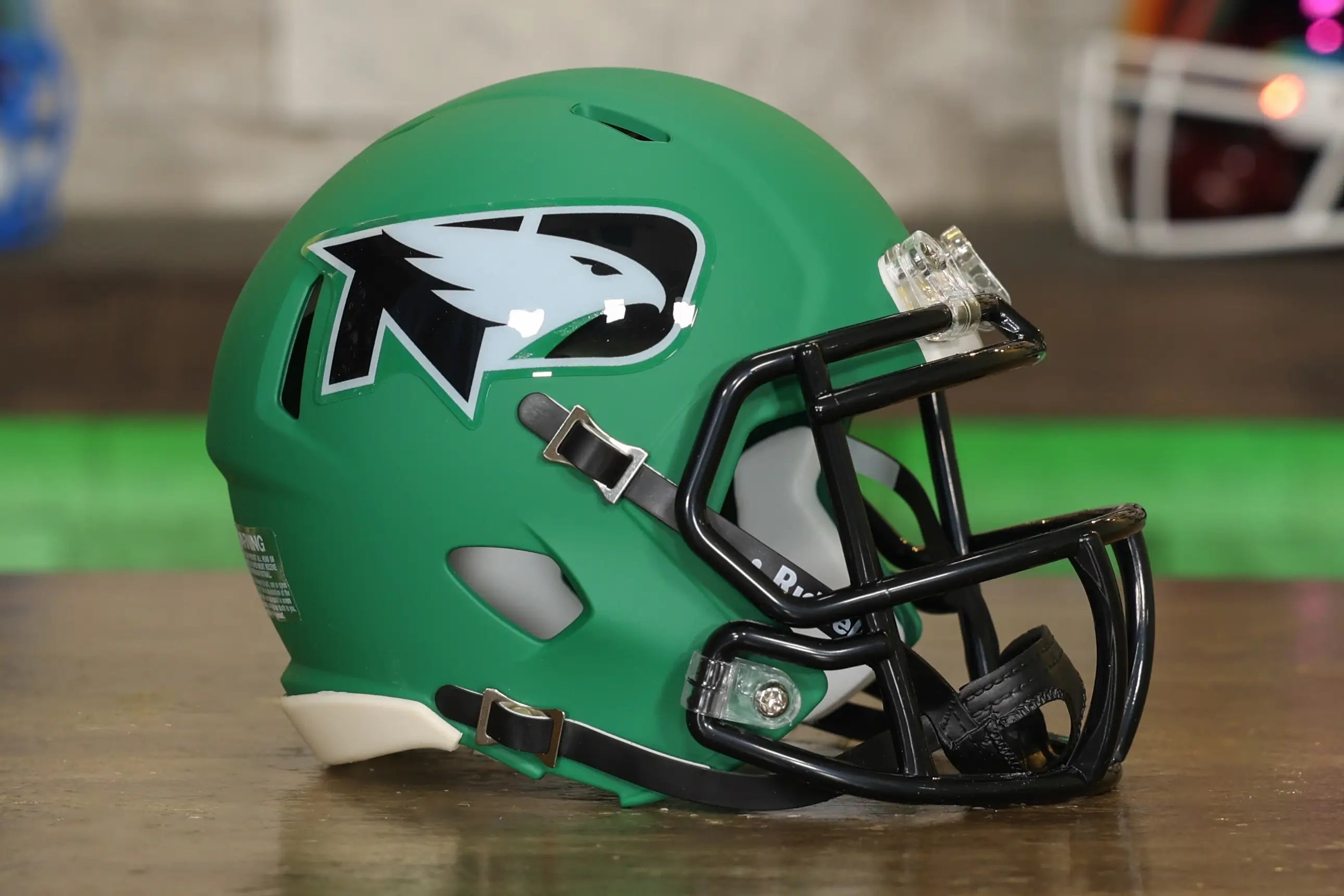 North Dakota Fighting Sioux Riddell Speed Mini Helmet - Flat Green