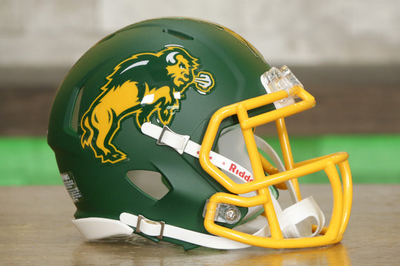 North Dakota State Bison Riddell Speed Mini Helmet - Matte Green