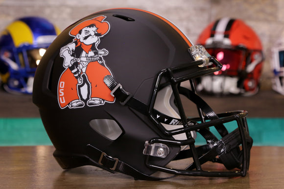 Oklahoma State Cowboys Riddell Speed Replica Helmet - Matte Black Pistol Pete