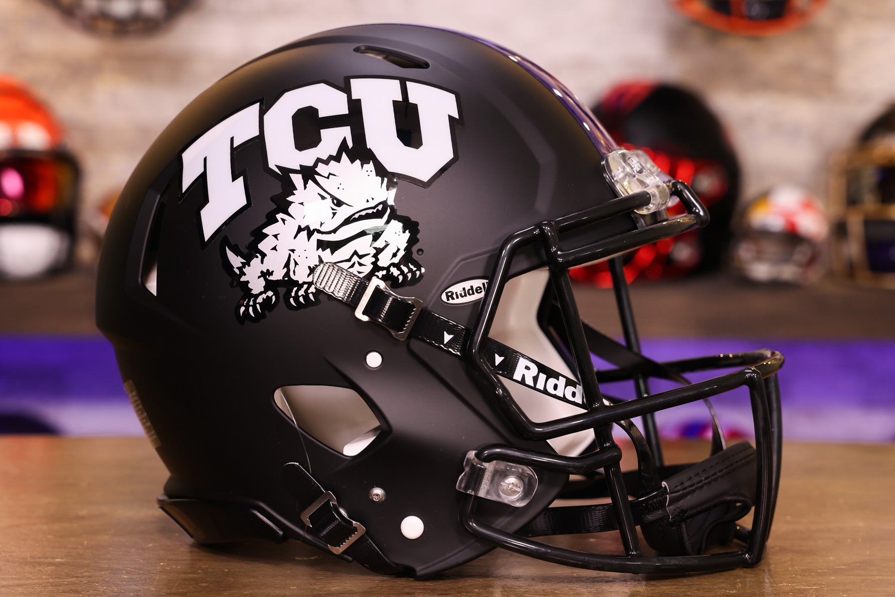 TCU Horned Frogs Riddell Speed Authentic Helmet - Matte Black