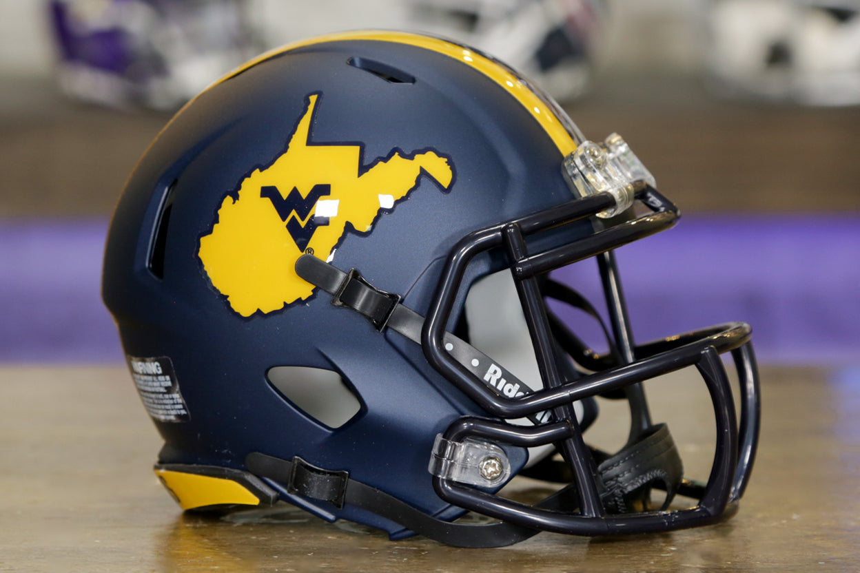 West Virginia Mountaineers Riddell Speed Mini Helmet - Satin Navy