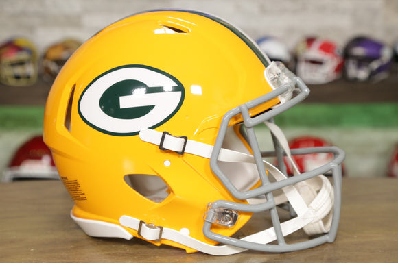 Casco auténtico Riddell Speed ​​de los Green Bay Packers - Retroceso de 1961-1979