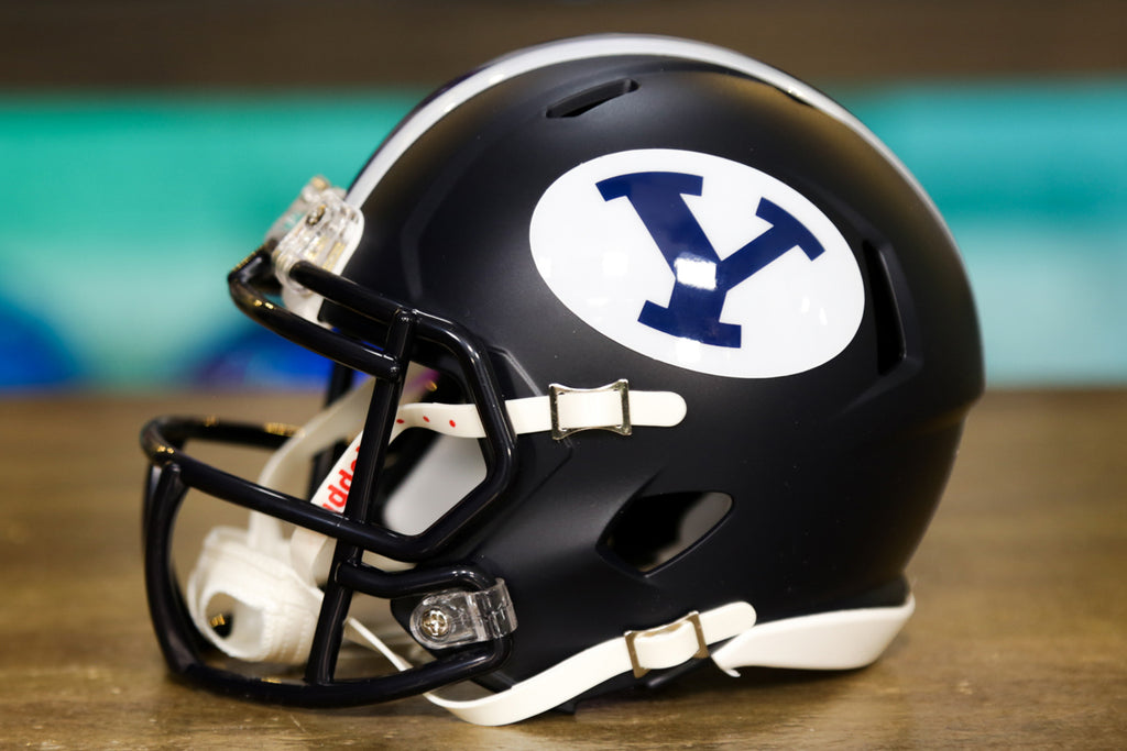 BYU football reintroduces royal, navy blue football helmets