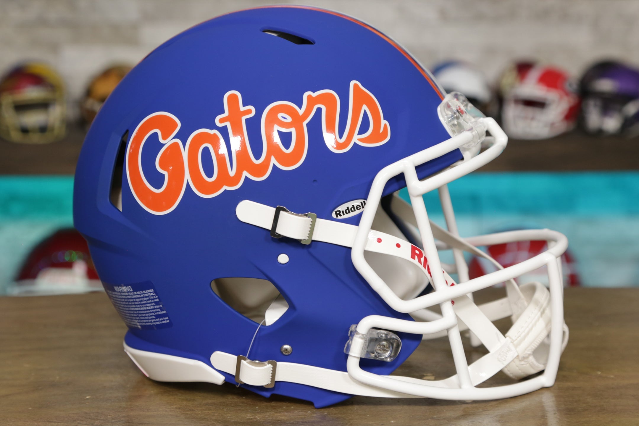 Florida Gators Riddell Speed Authentic Helmet - Matte Blue Alternate