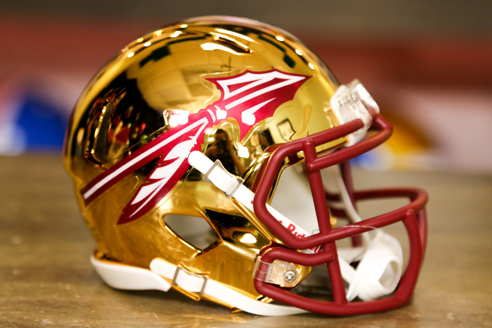 Florida State Seminoles Riddell Speed Mini Helmet - Gold Chrome