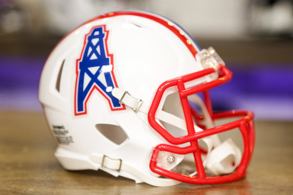 Houston Oilers (1981-96) WHITE Riddell Speed Throwback Mini Helmet  (PRE-ORDER Ships Late November) - CLARKtoys