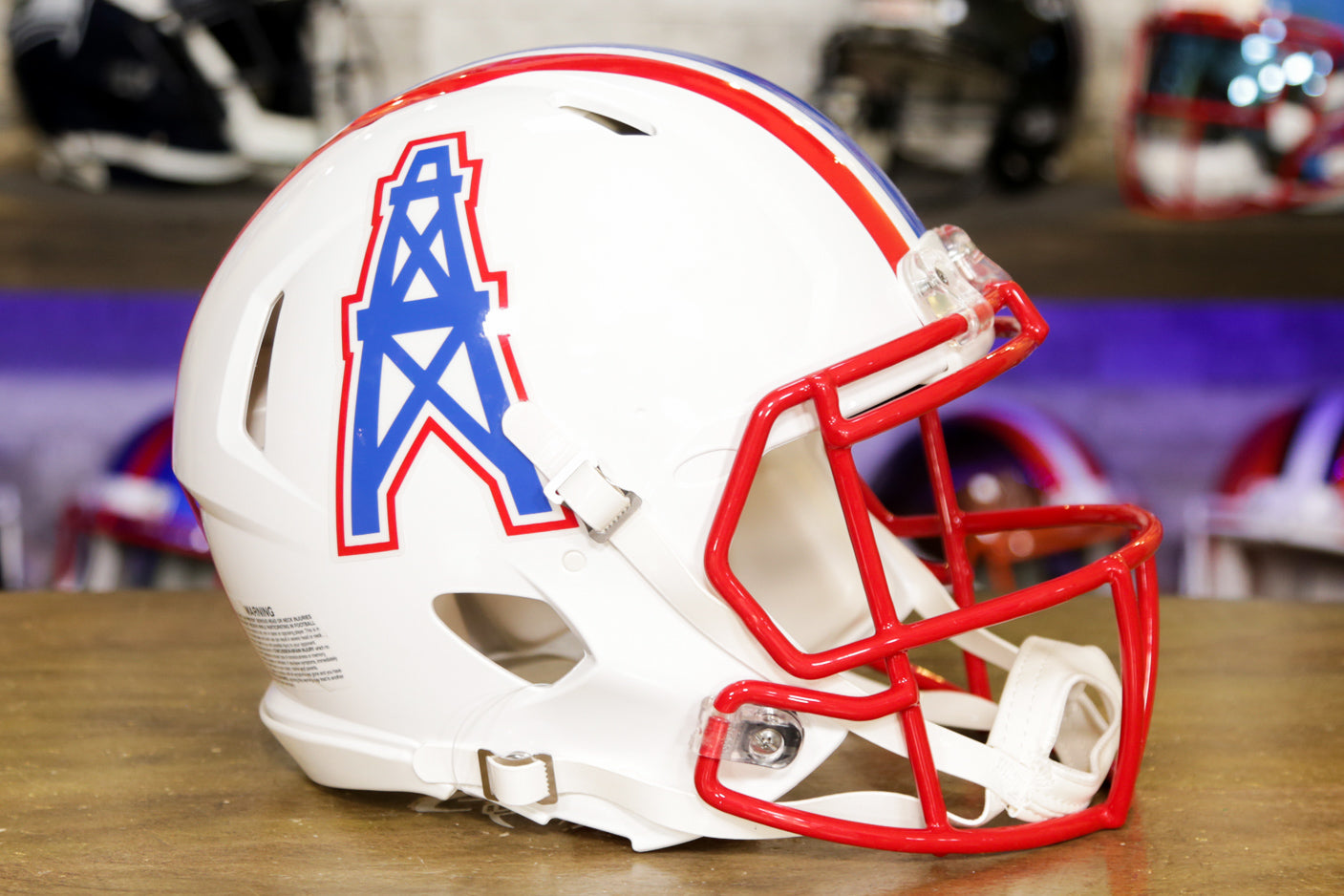 Houston Oilers Riddell Speed ​​Casco auténtico - Retroceso de 1981-1998