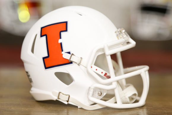 Illinois Fighting Illini Riddell Speed Mini Helmet - Matte White