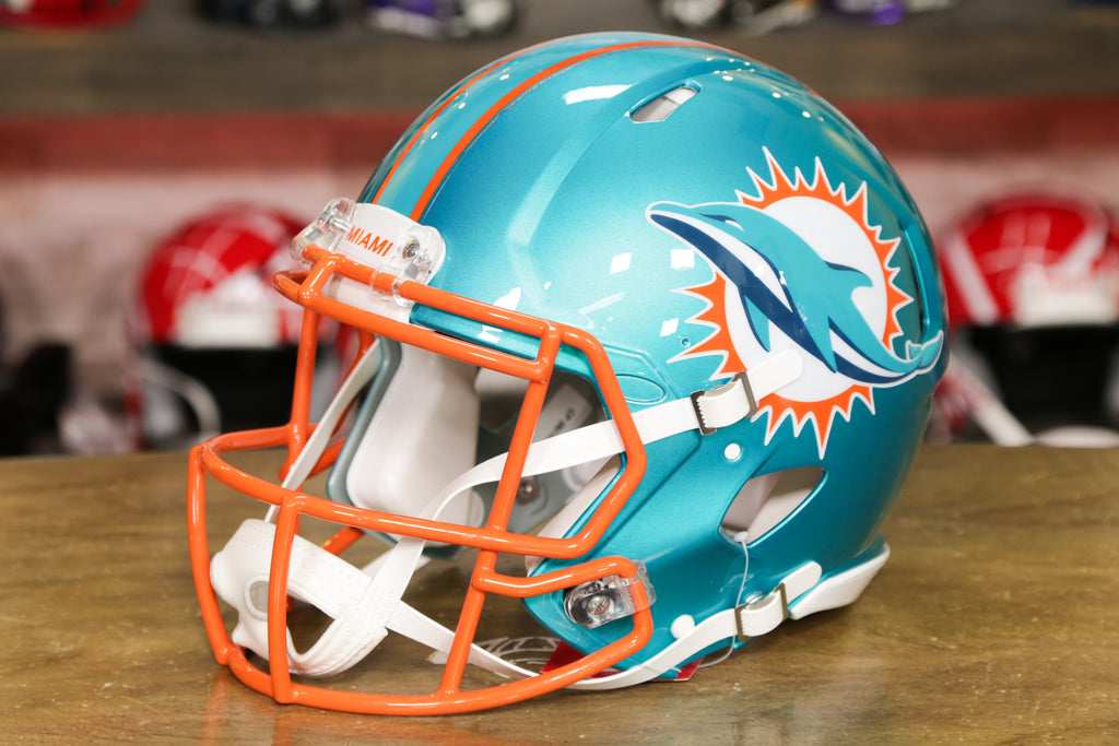 MIAMI DOLPHINS FLASH ALTERNATE SPEED MINI HELMET - Sinbad Sports Store