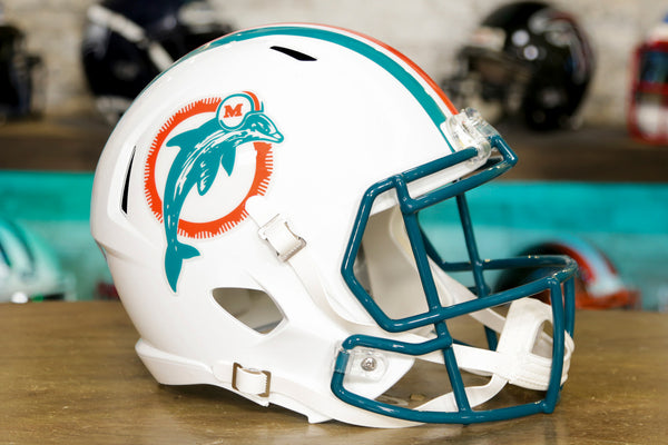 Dolphins concept helmet design with the throwback logo, metallic