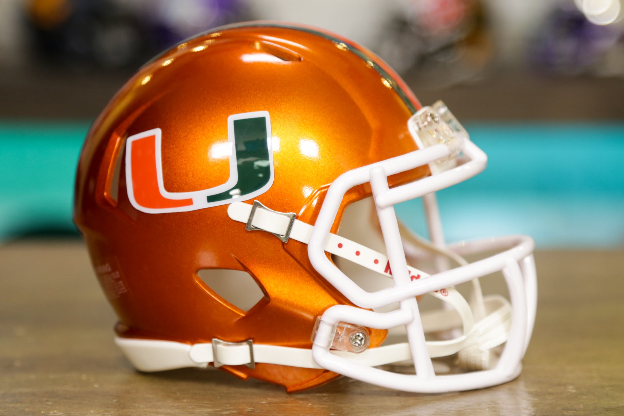 Miami Hurricanes Riddell Speed Mini Helmet - Flash