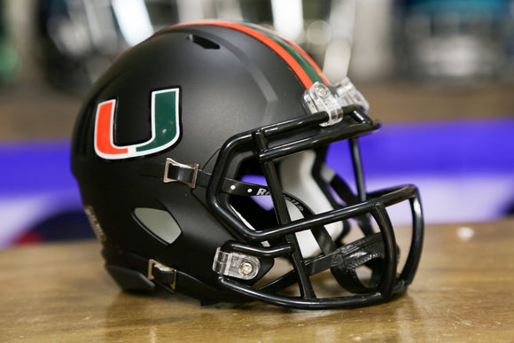 Miami Hurricanes Riddell Speed Mini Helmet - Miami Nights