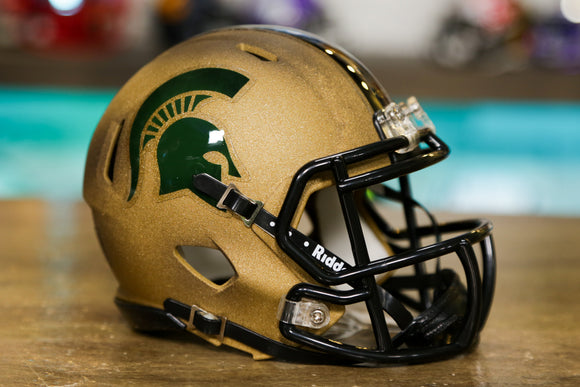 Michigan State Spartans Riddell Speed Mini Helmet - Textured Gold