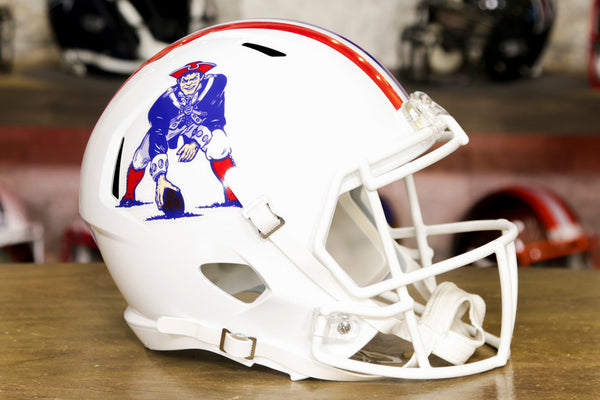 New England Patriots Helmet Riddell Authentic Full Size SpeedFlex Style  1982-1989 T/B - Special Order - Caseys Distributing