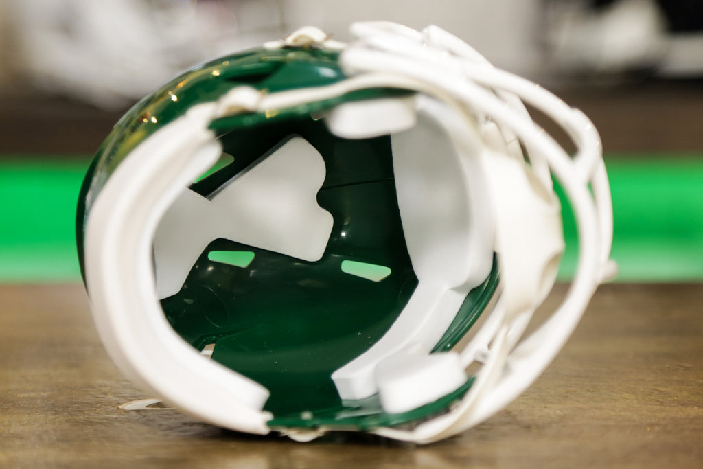 New York Jets Riddell Speed Replica Helmet - 1978-1989 Throwback – Green  Gridiron, Inc.