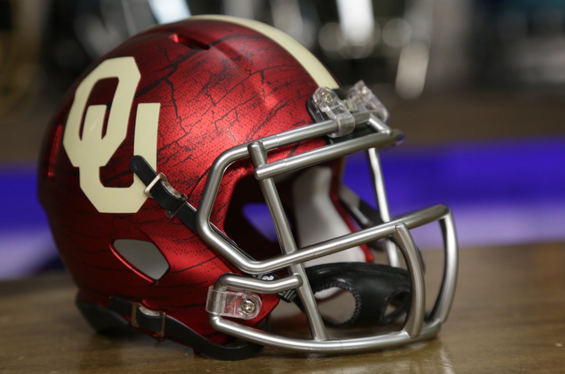 Oklahoma Sooners Riddell Speed Mini Helmet - Bring The Wood